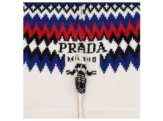Prada Cashmere Knit Down Hooded Jacket White - view 5