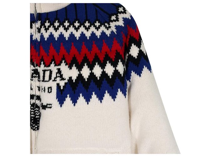 Prada Cashmere Knit Down Hooded Jacket White - view 6