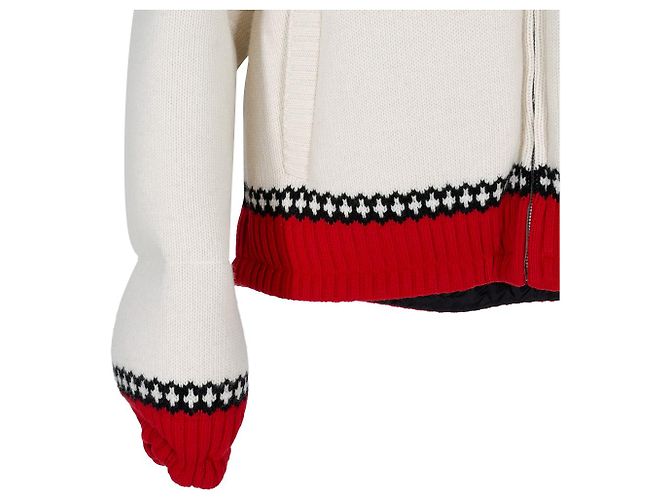 Prada Cashmere Knit Down Hooded Jacket White - view 7