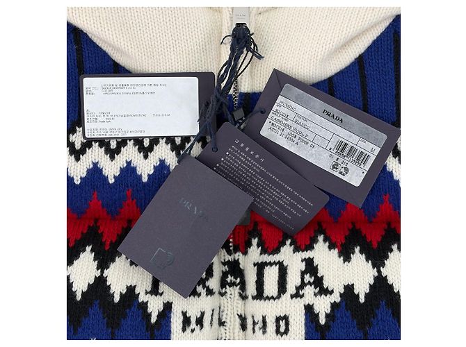 Prada Cashmere Knit Down Hooded Jacket White - view 8