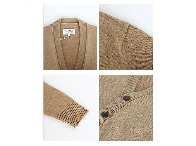 Maison Martin Margiela Leinen-Cardigan mit Ellbogenpatches Braun - Ansicht 4