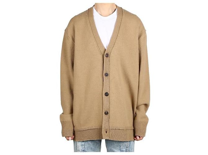 Maison Martin Margiela Leinen-Cardigan mit Ellbogenpatches Braun - Ansicht 7