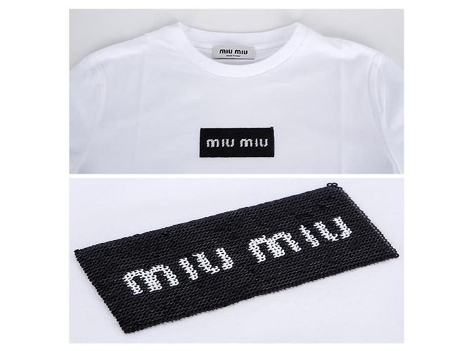 Miu Miu T-shirt in jersey di cotone a maniche corte - vista 5
