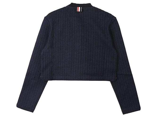 Thom Browne Jacquard-Cropped-Cardigan Blau - Ansicht 4