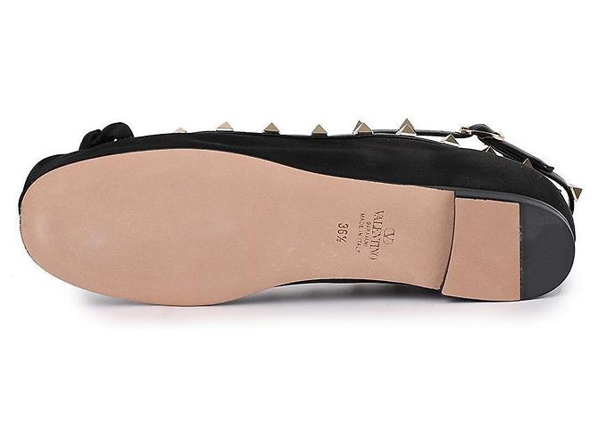 Valentino Ballerine in Satin Rockstud per Donne Nero - vista 7