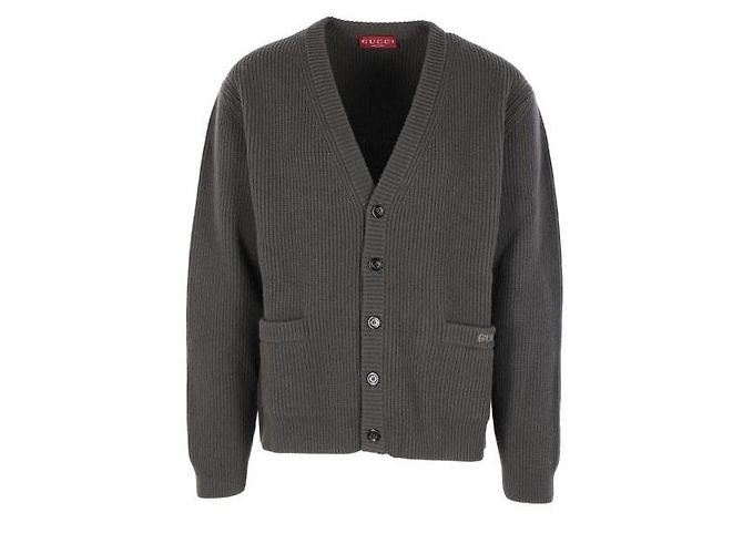 Gucci Rippstrick-Cardigan aus Wolle und Kaschmir Grün - Ansicht 4