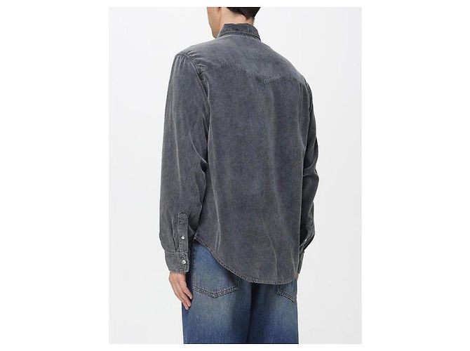 Isabel Marant Camisa Western de veludo cotelê Preto - vista 6