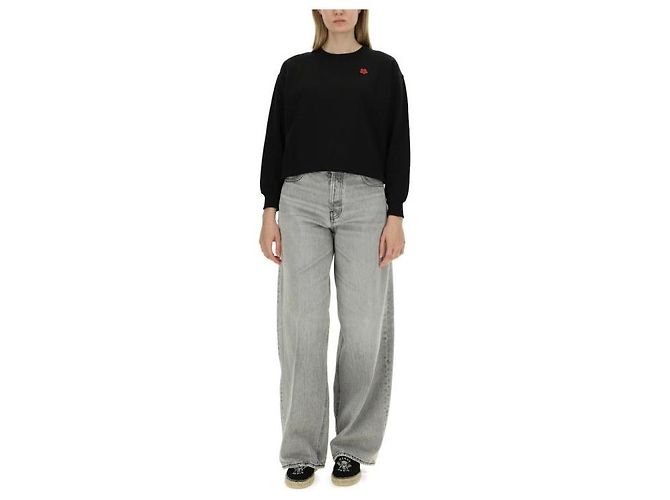 Kenzo Sweatshirt mit Blumenstickerei Schwarz - Ansicht 7