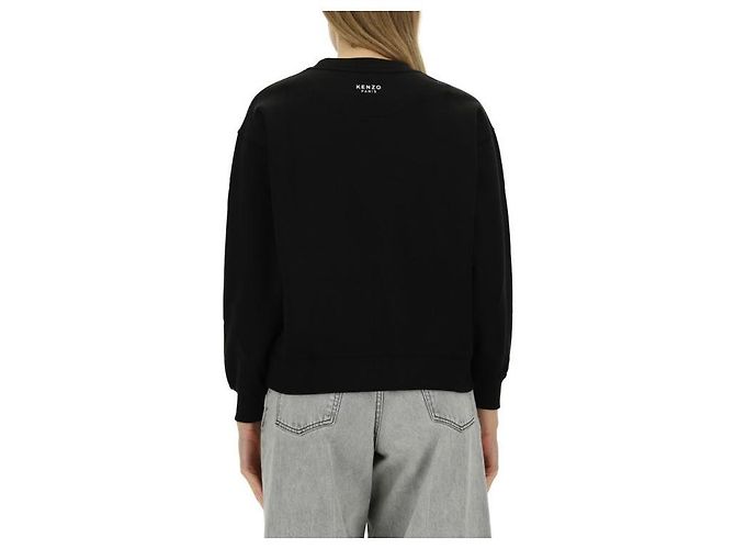 Kenzo Sweatshirt mit Blumenstickerei Schwarz - Ansicht 8