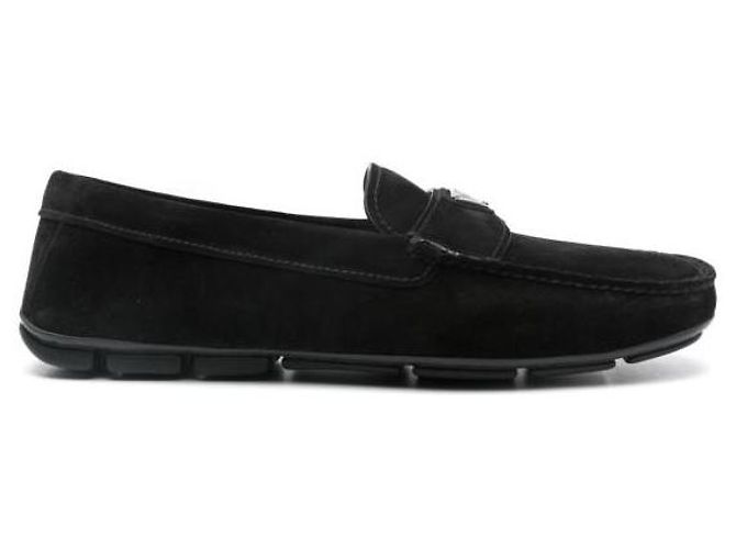 Prada Mocassini da guida in scamosciato Nero - vista 4