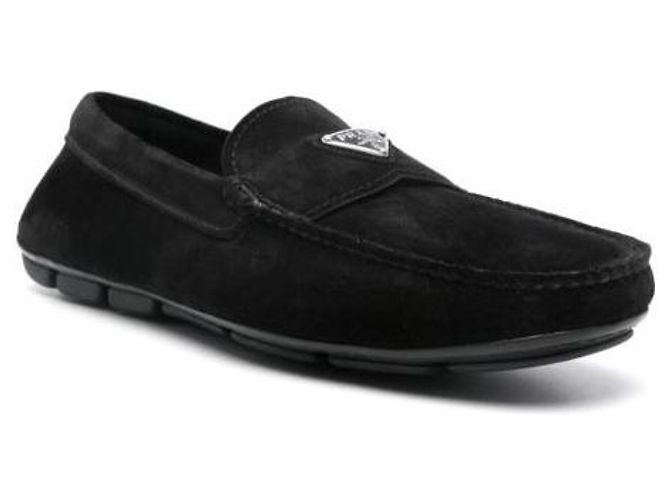 Prada Mocassini da guida in scamosciato Nero - vista 5