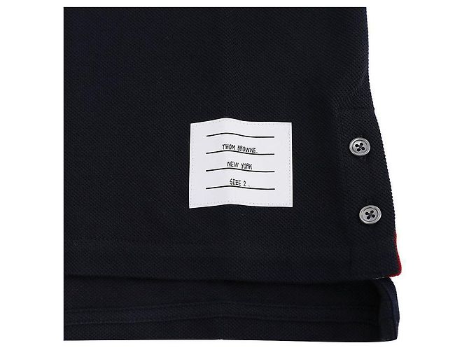 Thom Browne Relaxed Fit Striped Short Sleeve Polo Shirt - view 10