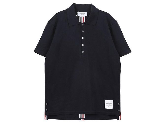 Thom Browne Relaxed Fit Striped Short Sleeve Polo Shirt - view 4