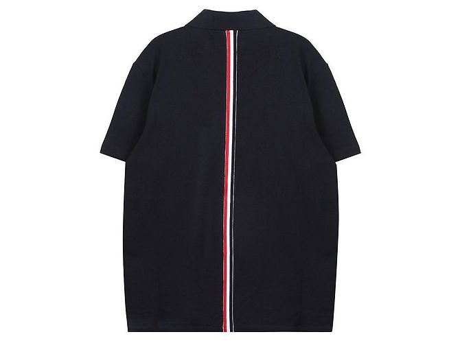 Thom Browne Relaxed Fit Striped Short Sleeve Polo Shirt - view 5