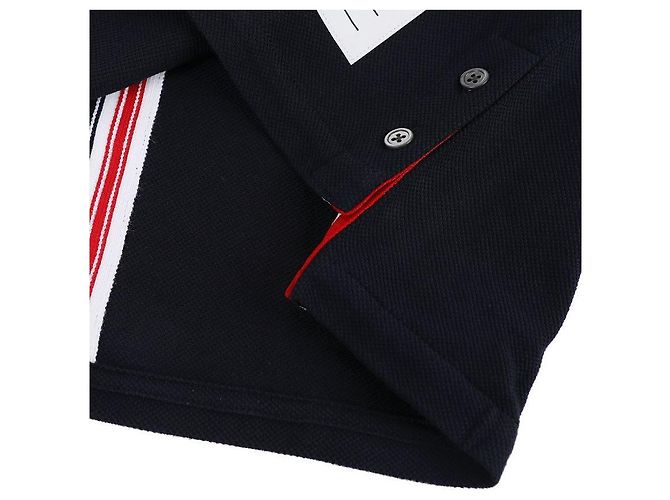 Thom Browne Relaxed Fit Striped Short Sleeve Polo Shirt - view 9