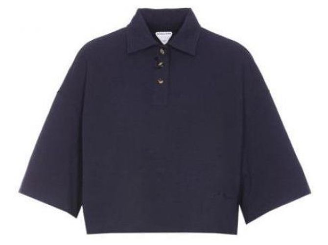 Bottega Veneta Camisa polo cropped de algodão com mangas curtas - vista 4