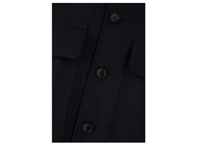 Moncler Camicia a maniche lunghe in gabardine di lana - vista 6