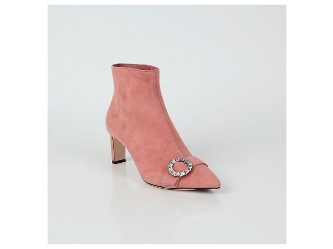 Jimmy Choo Suede Ankle Boots Größe Hangover Pink - Ansicht 2