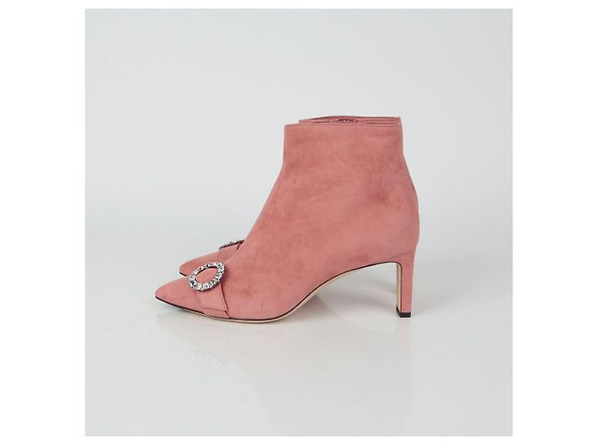 Jimmy Choo Suede Ankle Boots Größe Hangover Pink - Ansicht 4