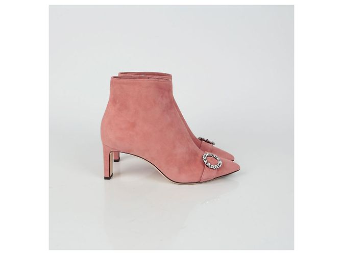 Jimmy Choo Suede Ankle Boots Größe Hangover Pink - Ansicht 6
