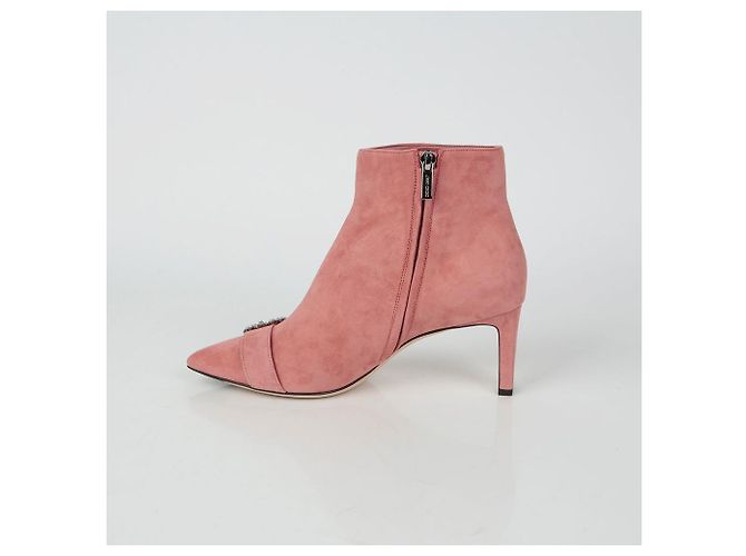 Jimmy Choo Suede Ankle Boots Größe Hangover Pink - Ansicht 7