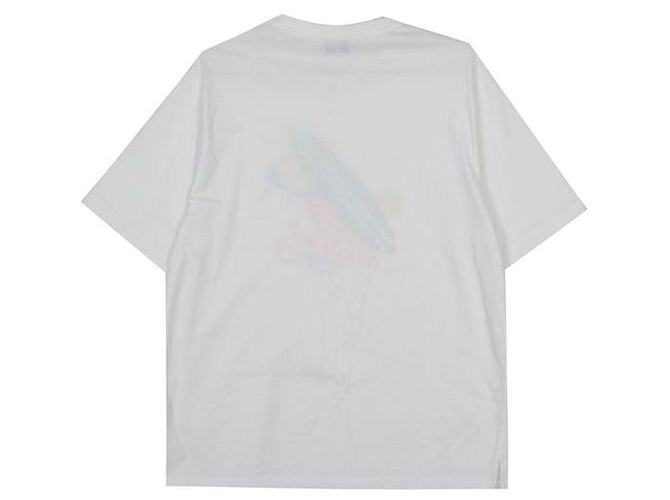 Hermès Weißes bedrucktes Baumwoll-T-Shirt Größe - Ansicht 2