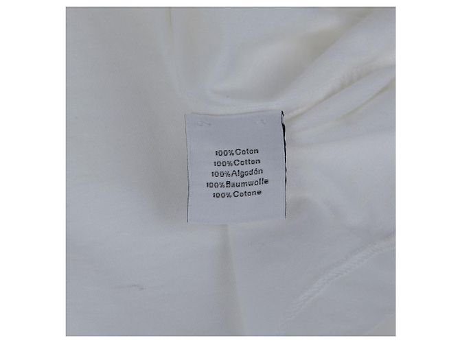 Hermès Weißes bedrucktes Baumwoll-T-Shirt Größe - Ansicht 9