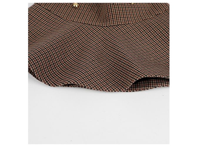 Céline Falda Mini de Cuadros Pied-de-Poule Talla Castaño - vista 4