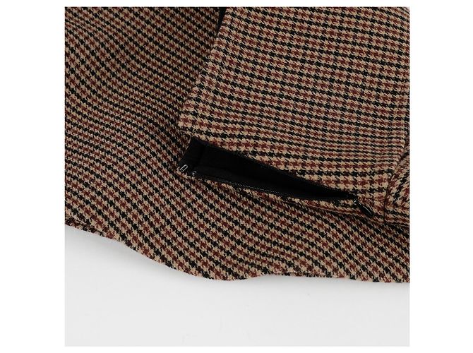 Céline Falda Mini de Cuadros Pied-de-Poule Talla Castaño - vista 5