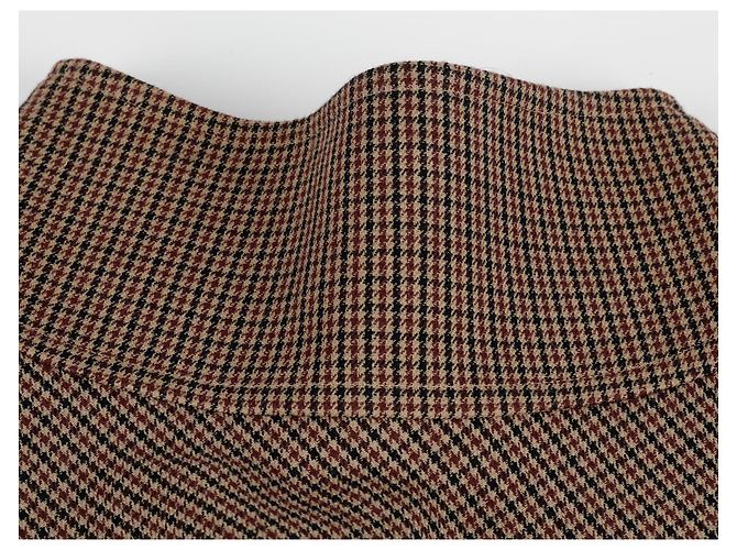 Céline Falda Mini de Cuadros Pied-de-Poule Talla Castaño - vista 6