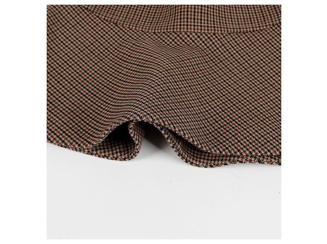 Céline Falda Mini de Cuadros Pied-de-Poule Talla Castaño - vista 7