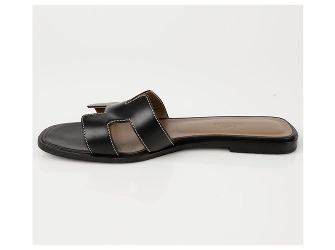 Hermès Sandalo Oran Nero - vista 4