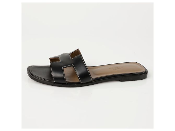 Hermès Sandalo Oran Nero - vista 5
