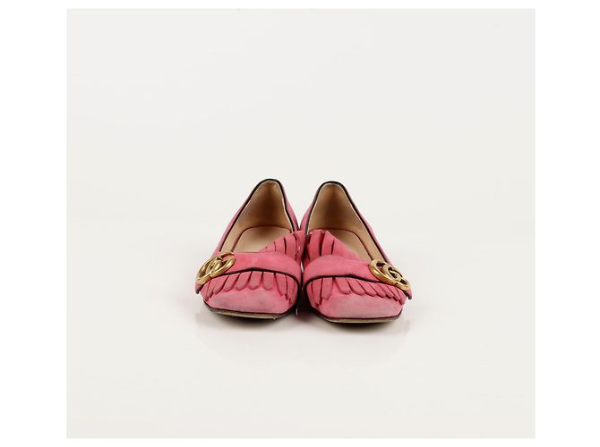 Gucci Pumps con frange GG Marmont Rosa - vista 5