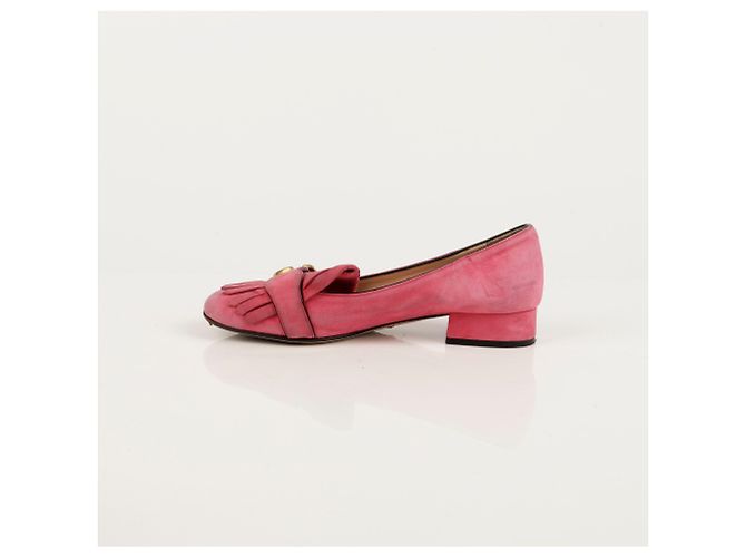Gucci Pumps con frange GG Marmont Rosa - vista 7