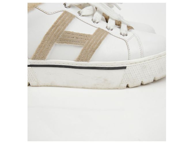 Hermès Shearling-Sneaker Größe Weiß - Ansicht 4