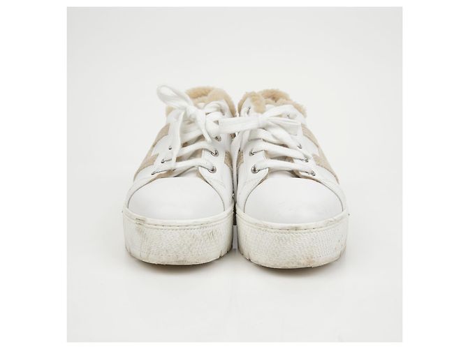 Hermès Shearling-Sneaker Größe Weiß - Ansicht 5
