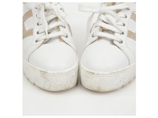 Hermès Shearling-Sneaker Größe Weiß - Ansicht 6