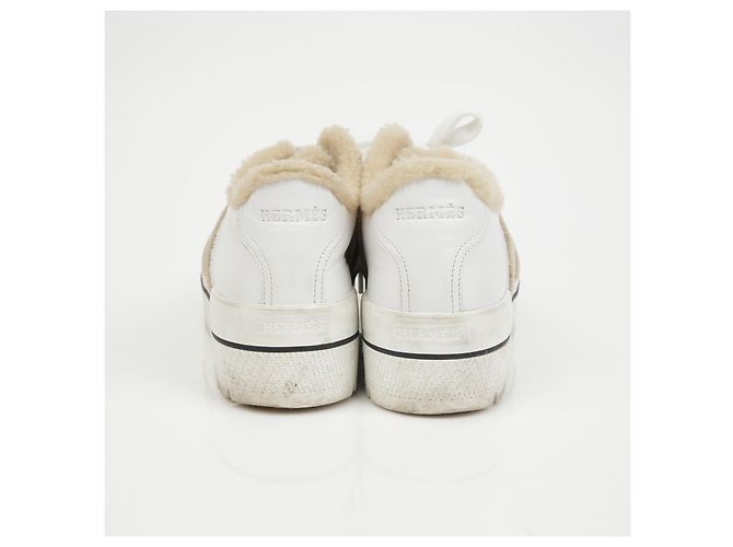 Hermès Shearling-Sneaker Größe Weiß - Ansicht 9