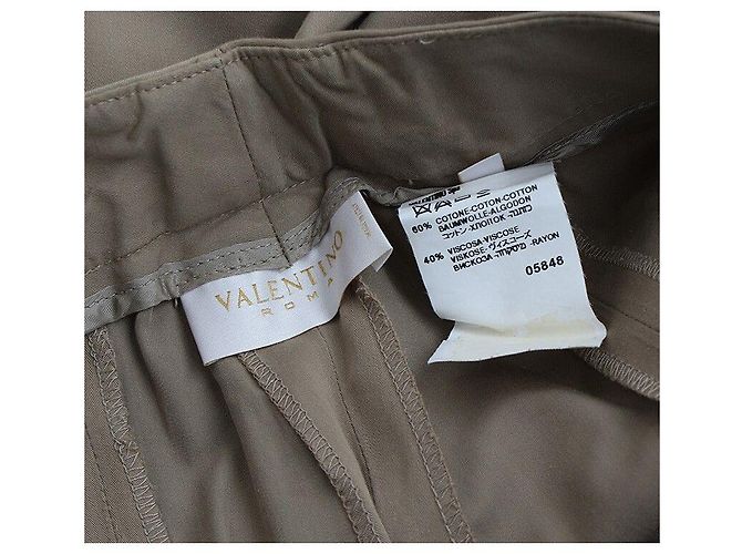 Valentino Pantalones de mezcla de algodón marrón camello Castaño - vista 3