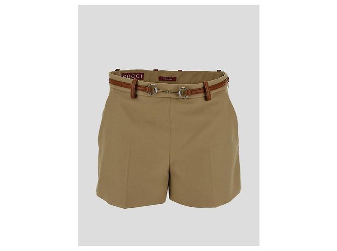 Gucci Pantalones Cortos de Algodón Horsebit Castaño - vista 4