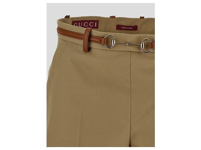 Gucci Pantalones Cortos de Algodón Horsebit Castaño - vista 6