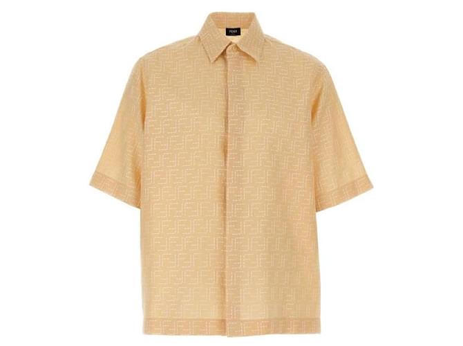 Fendi Camicia di lino Giallo - vista 4