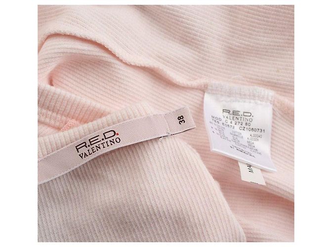 Valentino Débardeur en coton à rayures roses rouges avec décoration florale - vue 4