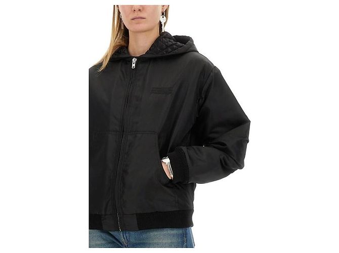 Maison Martin Margiela Nylon-Bomberjacke Schwarz - Ansicht 7