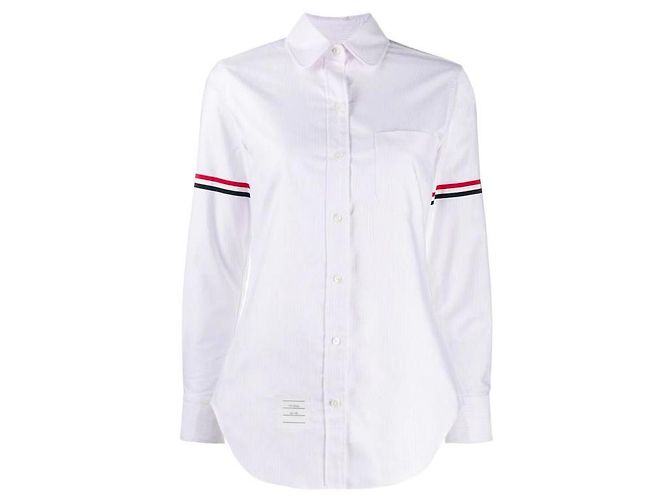 Thom Browne Bracciale rotondo Oxford a righe classiche Rosa - vista 4