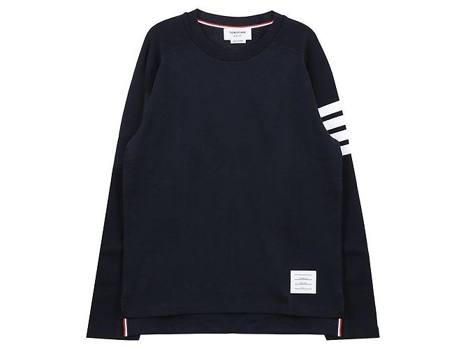 Thom Browne Bar Baumwoll-T-Shirt Blau - Ansicht 3