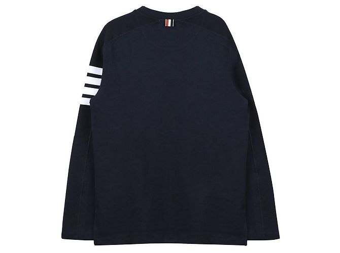 Thom Browne Bar Baumwoll-T-Shirt Blau - Ansicht 4
