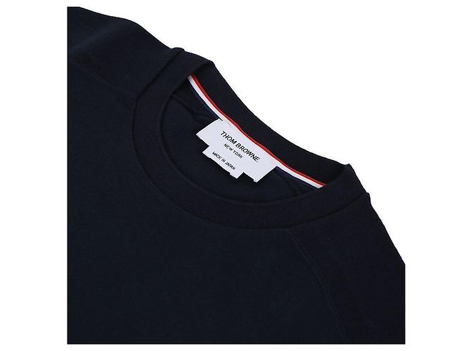 Thom Browne Bar Baumwoll-T-Shirt Blau - Ansicht 5