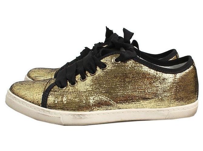 Lanvin Sneakers metallici dorati D'oro - vista 3